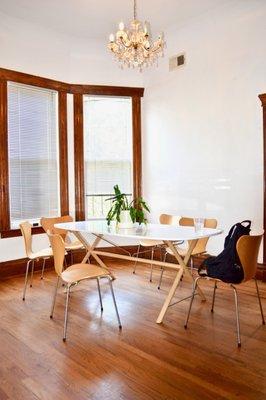 "The Peach" dining room filled with amazing natural light.