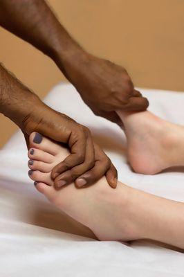 Therapeutic massages help relieve tired feet, sore muscles and other aches and pains.