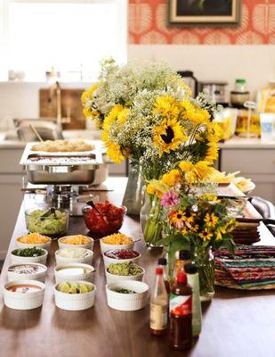 Small luncheon nacho bar.