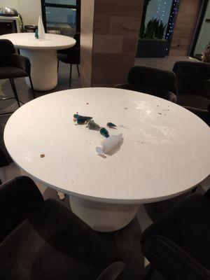 The club room is dirty after some party. Sadly no one cleaned it and I couldn't use it.