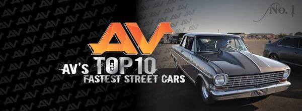 We support the AV TOP 10 Fastest Street Cars at Willow Springs Raceway.