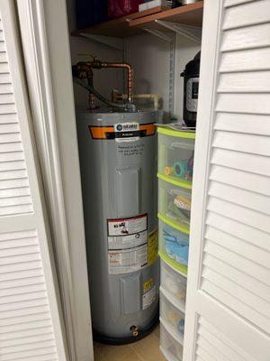 The new hot water tank