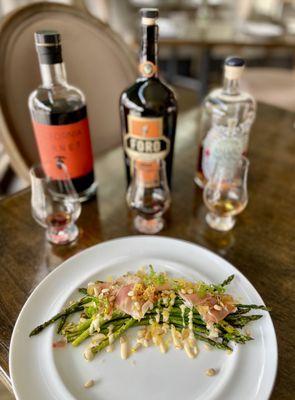 Amaro Flight that Daniel choose for us - divine and asparagus - part of the Chef's Tasting Menu