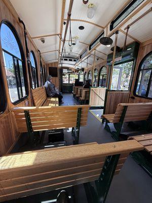 Inside the trolley on a Monday morning.
