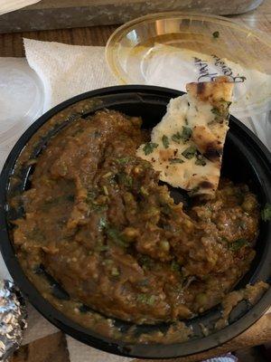 Baingan Bharta (eggplant dish) .... don't knock it til you've tried it. So flavorful!!
