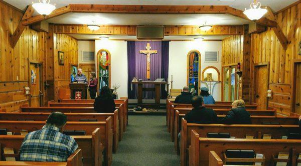 View of the sanctuary as you walk in.