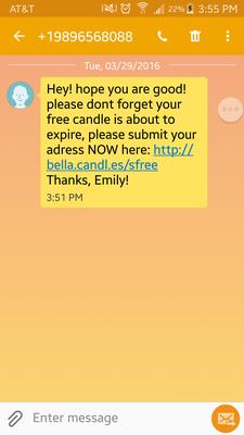 Here's the spam message I recently got