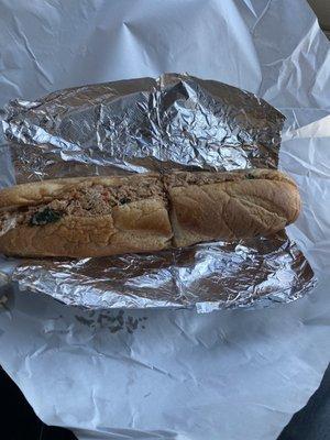 Poor excuse for salmon Cheesesteak