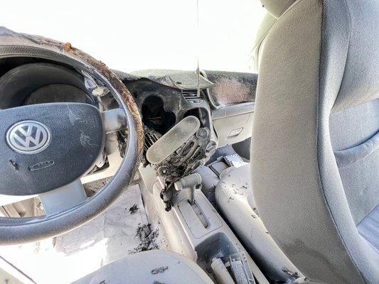 CAR FIRE - CAR TOTALED AT CAL'S -