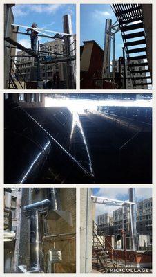 New boiler chimney exhaust.