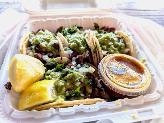 2 Asada and 2 Carnitas tacos