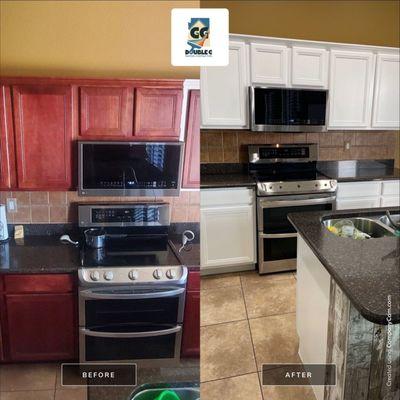 We love painting cabinets!