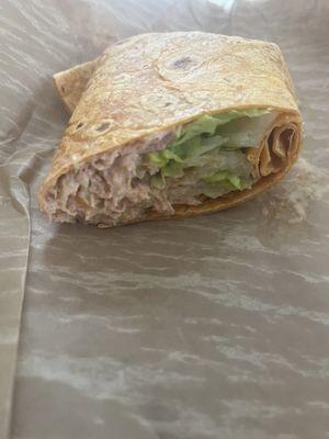 Chicken salad wrap with no cojita cheese