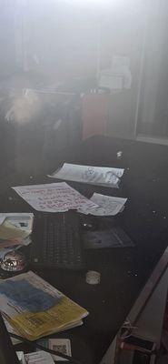 The owner to open up the store, put the signs on his counter and closes the store again.  Shame on you
