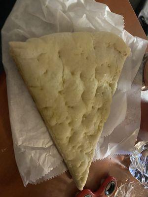 Garlic flatbread included with pasta