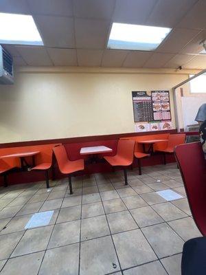 Seating and menu