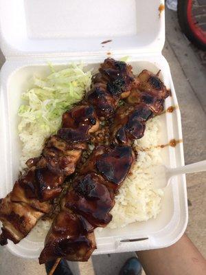 Teriyaki chicken, rice, lettuce