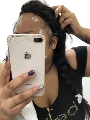 All the glue on my edges and hair