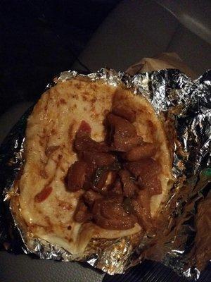 Chicharrone & salsa taco.