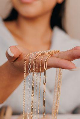 Permanent jewelry just got more personal With over 50 chain options and customizable add-ons, you can create something truly unique."