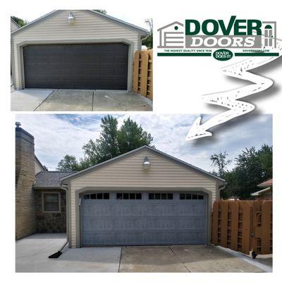 Transformation Thursday  Beautiful Distinct Finish Door in Shade Drift Wood! Find a door that complements your home at DOVER  #Doverdoesit