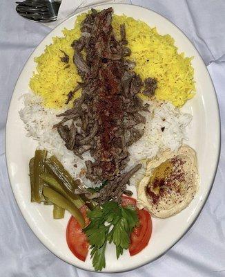 Iraqi Beef Shawarma Platter