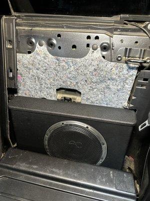 Subwoofer behind drivers rear seat in my Tacoma