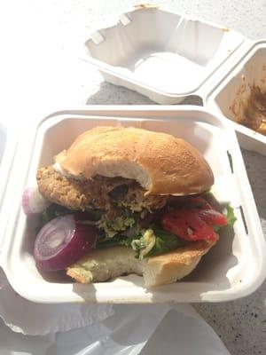 Black bean/garbanzo veggie burger was good.