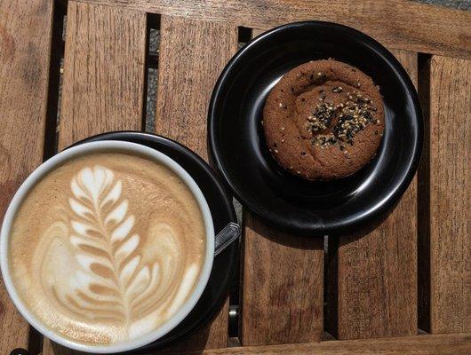 Our latte pairs great with a Third Culture Bakery mochi muffin.
