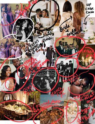 Vision board creation for a wedding I photographed