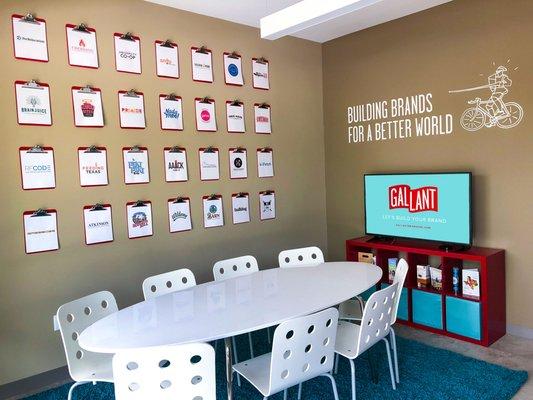 Gallant Branding Conference Table & Client Wall