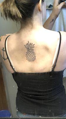 I got my pineapple tattoo today!