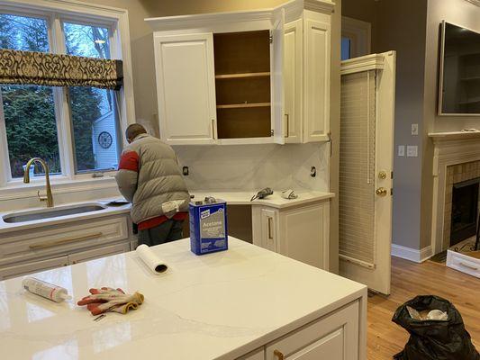 whole kitchen renovation, plumbing and electricity work by us