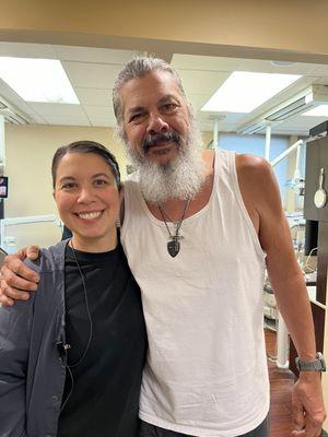 My hubby and his hygienist after a cleaning!