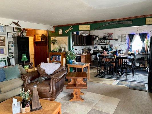 Inside, cozy accommodations.