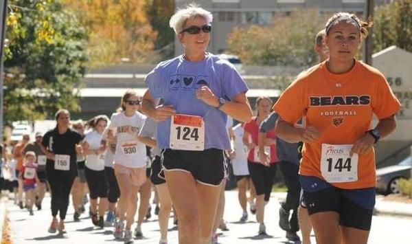 Peggy (one of our trainers) out for a local fun run!