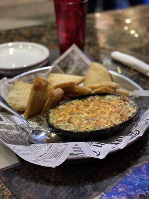 Spinach dip with pita