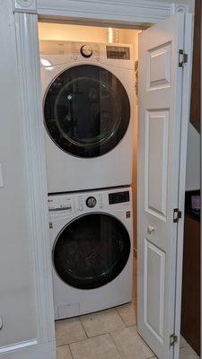 The new washer and dryer, installed. A perfect fit!