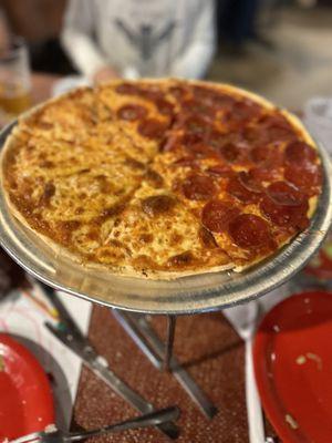 Half cheese half pepperoni