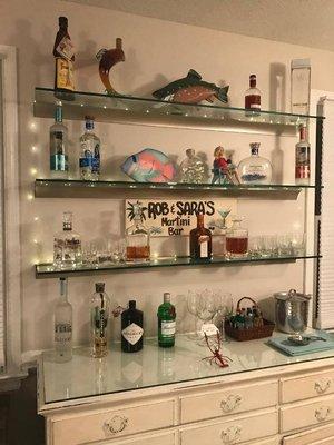 Custom Shelving Perfect For Showcasing Your Bar Or Collectibles!