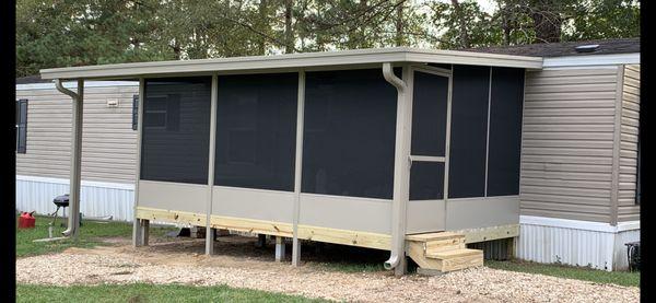 wood deck, patio cover and screen room done by superior