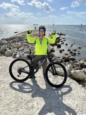 At black point Marua a great way to rude bike zero cars no texting all on your own smell the ocean breeze