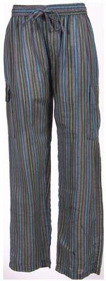 Hand Loomed Cotton Striped Cargo Pants