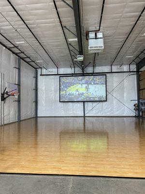 Our 25ft Jumbotron is perfect for your splashy company presentation, a wonderful birthday slideshow, and of course any sporting event ever!