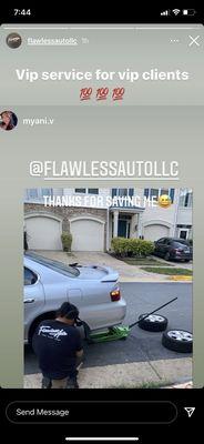 Swapping out our popped tires.