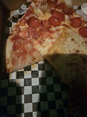 Raw crust. Uncut cheese.