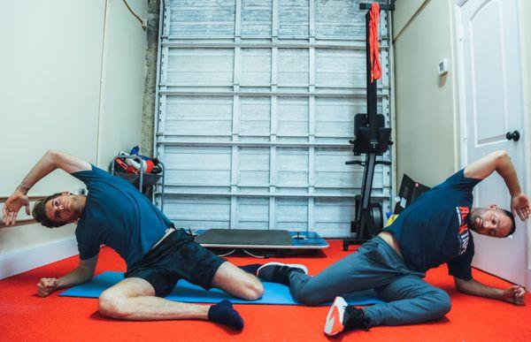 The patient pictured above is working on increasing hip mobility to improve his performance and reduce pain when riding horses.