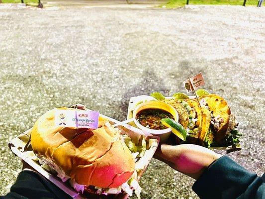 Torta de fajita & Quesabirria
