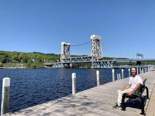 Houghton Waterfront Park has a picturesque setting with the Portage Lake Bridge in the backdrop.