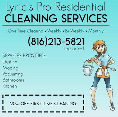 Lyric's Pro Residential Cleaning Services